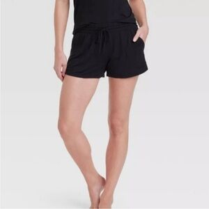 NWT Women's Beautifully Soft Pajama Shorts - Stars Above Black LG